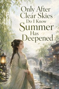 Only After Clear Skies Do I Know Summer Has Deepened